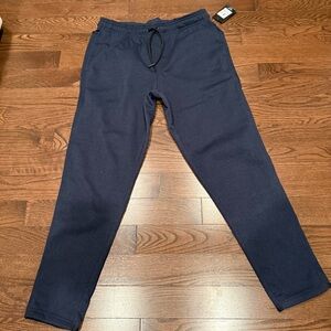 Mitre Pants Blue Mens Large Proflow Moisture Wicking Fleece Joggers w/Pockets